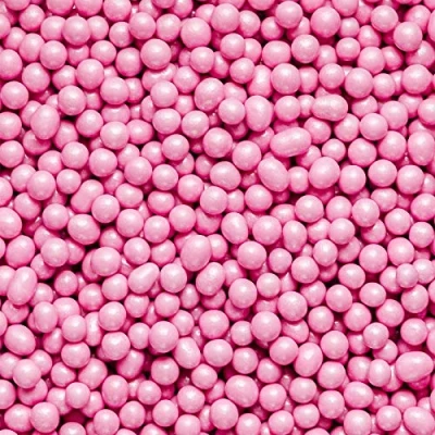 Image of 6mm Edible Chocolate Balls Cake or Cupcake Decoration Sprinkles (Pink, 100g)