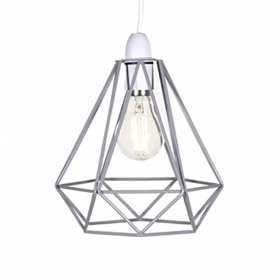 Image of GIGGI Grey Lampshade for Ceiling, Lamp Shades Light Shade Ceiling Industrial Wire Basket Metal Pendant Lighting Shade, Indoor