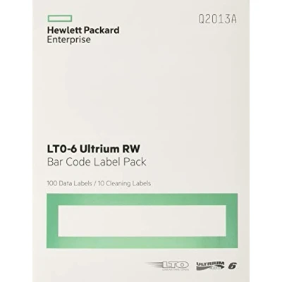 Image of HPE Ultrium 6 RW Bar Code Label Pack Labels for StoreEver MSL2024, MSL4048, MSL8096, 1/8 G2