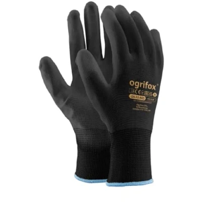 Image of Coated Black Nylon Work Gloves. Gardening, Builders, Mechanic (L (9)), Pack of 24
