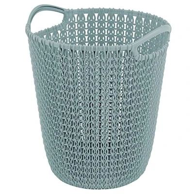 Image of Curver Paper bin Knit 23,1x23,9x27,2cm in Blue, 23.1 x 23.9 27.2 cm