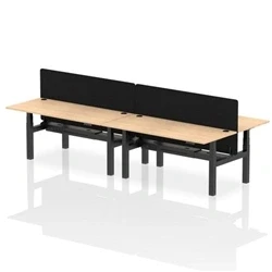 Image of Air B2B 1800x800mm Adjustable 4P Bench Desk CP Maple/Black + Screen