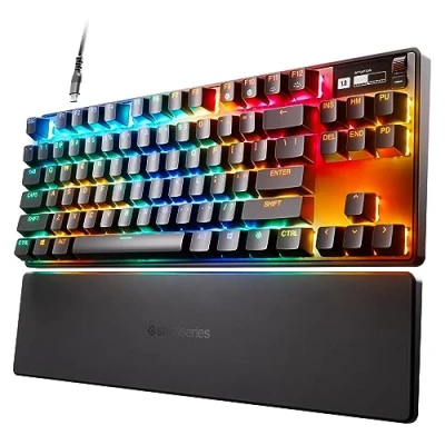 Image of SteelSeries Apex Pro TKL HyperMagnetic Gaming Keyboard World&#039;s Fastest Adjustable Actuation Esports Tenkeyless OLED Screen PBT Keycaps USB C 2023 Edition German QWERTZ Layout