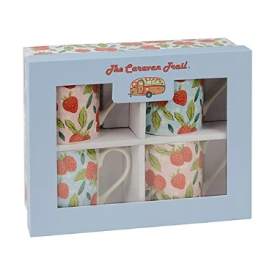 Image of Churchill The Caravan Trail Strawberry Harvest Set of 4 Mugs in Gift Box