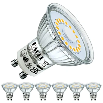 Image of EACLL GU10 LED Bulbs 5W Neutral White Light 4000K, 65W Halogen Lamp Equivalent. 495 Lumen Energy Saving Source, Wide Beam 120 Spotlight, No Flicker Non dimmable Reflector Light, Pack of 6