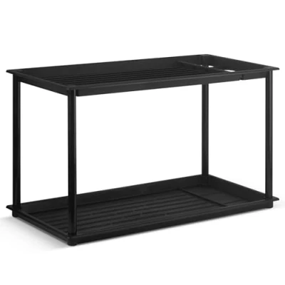 Image of EHC Shoe Rack Organiser 2 Tier, Multi Purpose Wellies Boot Tray With Umbrella Drip Stand, Free standing Storage