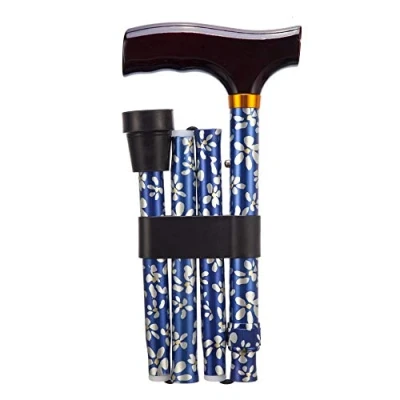 Image of Able2 Folding Walking Stick Floral 74 84 cm