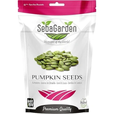 Image of Seba Garden Pumpkin seeds 1000g Conventional Grade A Raw Source of Protein, High Fiber Content, Iron, Non GMO 1kg
