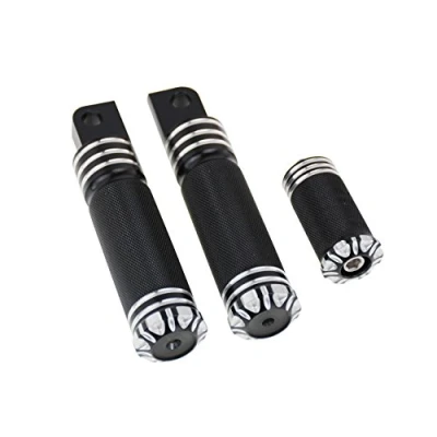 Image of HDBUBALUS Motorcycle Accessories Footrest Foot Pegs And Shifter Peg Fit for Harley Sportster Touring Dyna Softail Custom Black