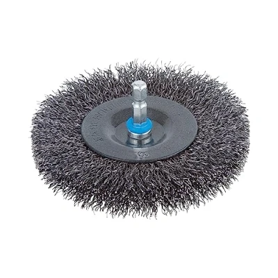 Image of wolfcraft Steel Wire Wheel Brush, Ø 100 mm, Hexagon Shank I 2103000