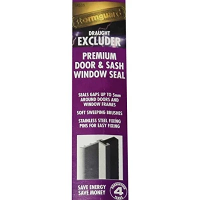 Image of Slikseal brush around door seal draught excluder weather proofing by Stormguard (BROWN)