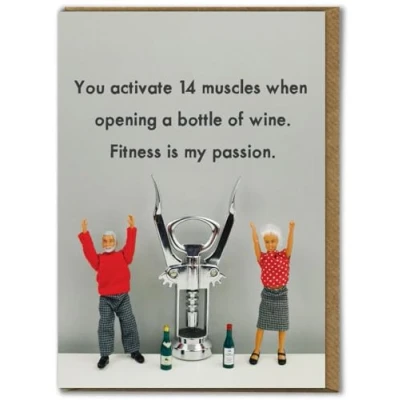 Image of Bold &amp; Bright Funny Birthday Card ‘Fitness Passion’ Hilariously Cards For Men Women Cheeky Him Her Male Female Friends Mates Partner Novelty Humour