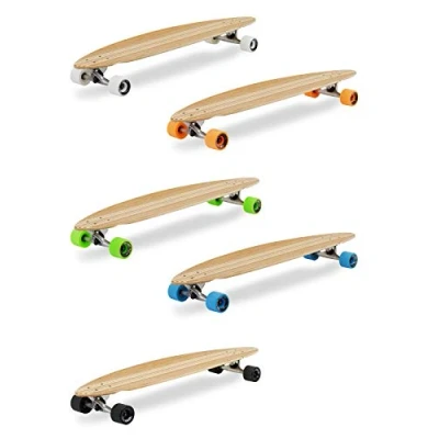 Image of &#039;The Chad&#039; 42&quot; Bamboo Series Premium Longboard Skateboard (Orange Wheels)