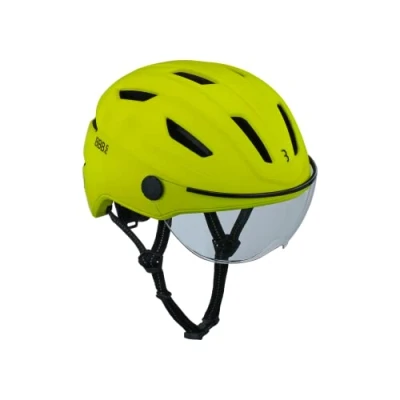 Image of BBB Cycling Adult Speed Pedelec Helmet for Men and Women E Bike with Visor Safety NTA 8776 Certified Head Protection Move FaceShield BHE 57 Neon Yellow Size M