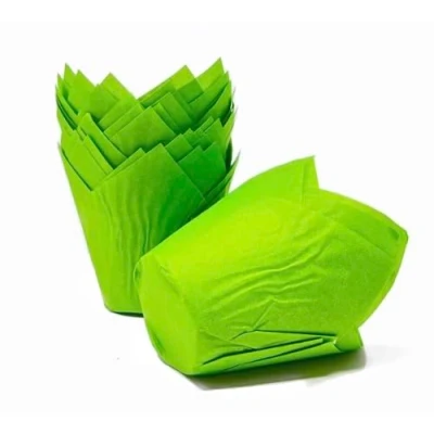 Image of 200 Bakery Direct Green Tulip Muffin wrap Cases