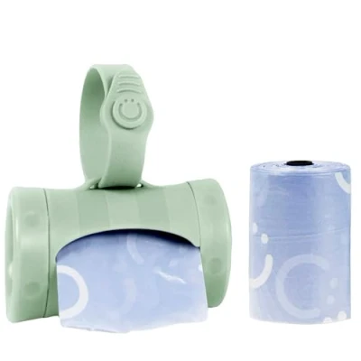 Image of Ubbi Retractable On the Go Bag Dispenser for Baby Travel, Diaper Accessory Must Have Newborns, Helpful Accessory, Sage Green