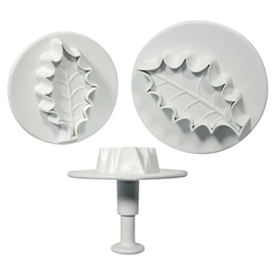 Image of PME HLL664 Veined Holly Leaf Plunger Cutters, X Large, 2X Large and 3X Size, Set of 3 White
