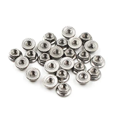 Image of 304 Stainless Steel Metric Flange M8 Nuts 8mm Hex Nut 25 Pack