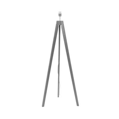 Image of Grey Wood Tripod Floor Lamp Base Free Standing Living Room Light
