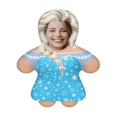 Image of Personalized Photo Gift Pillow Cushion with Filling; Body your own Face Picture Printed; 45 cm High; Birthday Present Father&#039;s day Mother&#039;s Children&#039;s Day; Motif Princess Ice Skater [091]