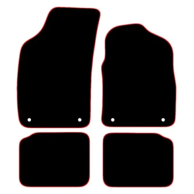 Image of Carsio Carpet Car Mats For Fiat 500 Hybrid 2020+ Onwards Tailored Fit Floor Mat Set Complete Accessory Black Custom Fitted All Weather, Anti Slip Backing &amp; Red Trim
