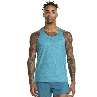 Image of 2XU Men&#039;s Light Speed Singlet Tank top, Motion/Oceanside Reflective, XL