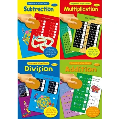 Image of Beginner&#039;s Set of 4 Wipe Clean Childrens Educational Maths Books