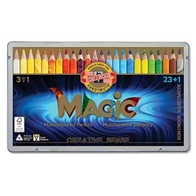 Image of Koh I Noor Magic Jumbo Triangular Coloured Pencil, Pack of 24, Multicolor