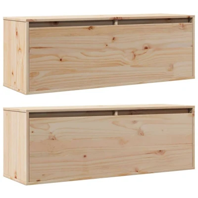 Image of vidaXL Wall Cabinets 2 pcs 100x30x35 cm Solid Wood Pine