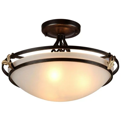 Image of Combinare Flush Bowl Ceiling Lamp Bronze Antique, 3 Light, E27