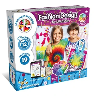 Image of Science4you Fashion Design Tie Dye Kit with Washable Paint for Kids Activities Kids, &amp; Craft Kits, STEM Toys and Games 6+ Year Olds, Gifts Boys Girls