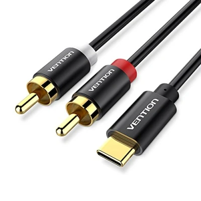 Image of VENTION USB C to RCA Cable, TypeC Splitter with DAC Chip, USBC Audio Cable Male Male, Compatible iPad, Phone, Laptop, Home Theater, DVD, Amplifier, Speaker, Car Stereo(1.5M)