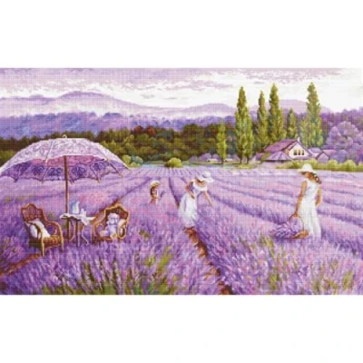 Image of Cross Stitch Kit Luca S Gold Lavender Field, BU5008, Needlecraft