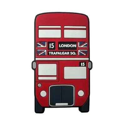 Image of Red London Bus Fridge Magnet Iconic British souvenir gift for adults and kids