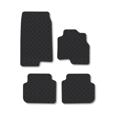 Image of Rubber Car Mats Compatible with Smart Forfour (2004 2006) Tailored Fit Floor Set Accessory Black Custom 4 Pieces Clips Anti Slip Backing, Heavy Duty &amp; Waterproof