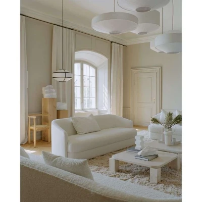 Image of New Works pendant light Kite, Ø 65 cm, white, 3 bulb, fleece