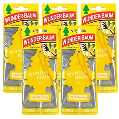 Image of Wunderbaum Vanilla Air Freshener, Pack of 5