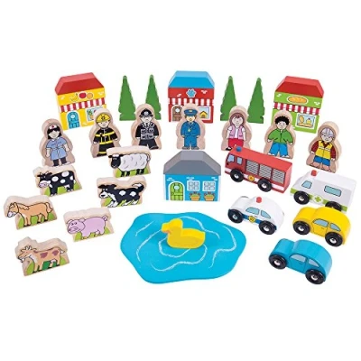 Image of Bigjigs Rail Trackside Accessory Set Wooden Train Accessories