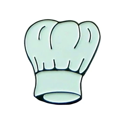 Image of Metal Enamel Pin Badge White Chef Hat (Toque)