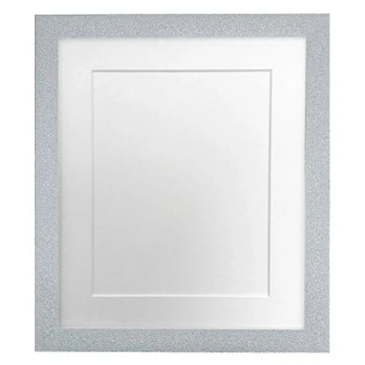 Image of FRAMES BY POST Glitz Picture Photo Frame with White Mount 16 x 12 Image Size 10 Inch Plastic Glass