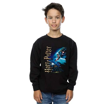 Image of Harry Potter Boys Smiles at Hogwarts Sweatshirt Black 12 13 Years