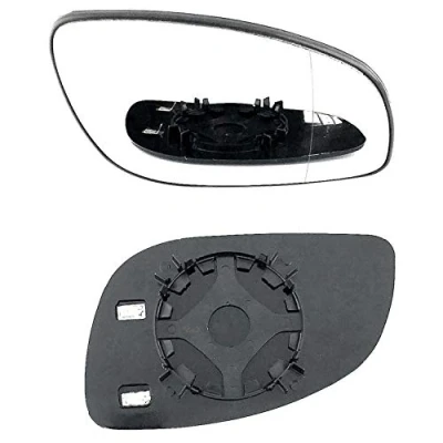 Image of Clip on Heated Base Wide angle Wing Mirror Glass fits Vauxhall Vectra 2002 to 2008 Right Driver Side