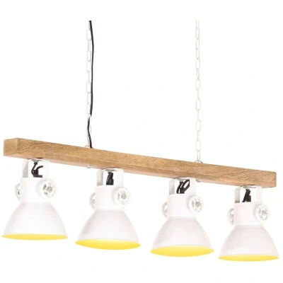 Image of vidaXL Industrial Ceiling Lamp White E27 Mango Wood