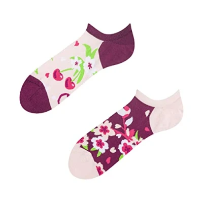 Image of Dedoles Unisex Socks for Women, Men &amp; Kids Cotton Funny Designs Football Bicycle Horses Plants Firefighter Gift Mismatched, Design: Cherry Blossom, Colour: Pink, Size: 5 7.5 W / 6 8 M UK