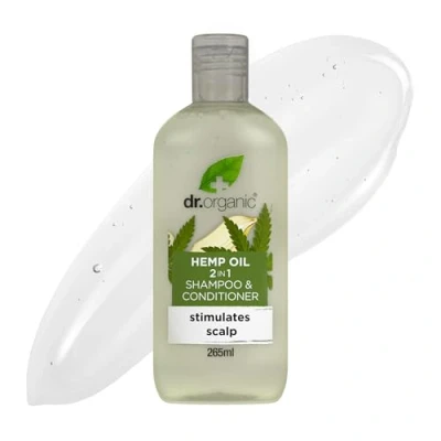 Image of Dr Organic Hemp Oil 2 in 1 Shampoo &amp; Conditioner, Fine Hair, Mens, Womens, Natural, Vegan, Cruelty Free, Paraben SLS Certified Organic, 265ml, Packaging may vary