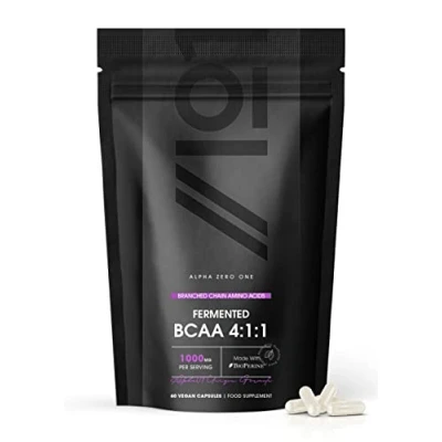 Image of Fermented BCAA 1000mg with BioPerine® High Strength Branched Chain Amino Acids Supplement Not Tablets or Powder, Halal, 60 Vegan Capsules