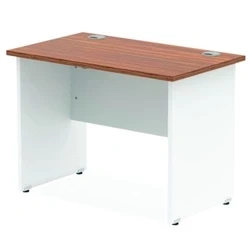 Image of Impulse Panel End 1000/600 Rectangle Desk Walnut Top White TT000079