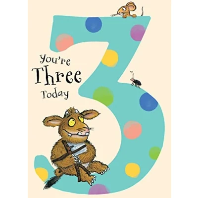 Image of GRUFFALO Official The Age 3 Birthday Card, 3rd Birthday, Card for Third Climate Pledge Friendly Recyclable Officially Licensed