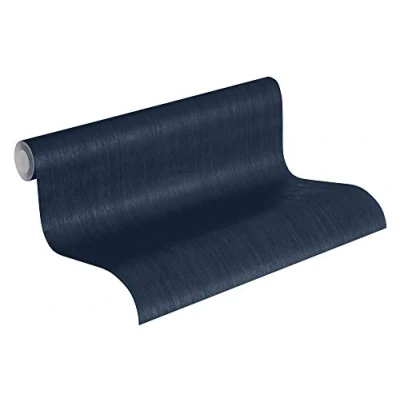 Image of A.S. Création Jette Non Woven Wallpaper Plain 10.05 m x 0.53 Blue 373377 37337 7