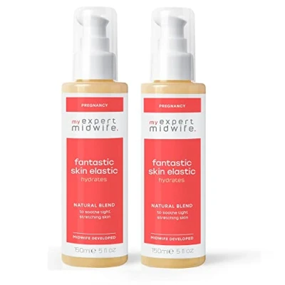 Image of My Expert Midwife Fantastic Skin Elastic, Stretch Mark &amp; Scar Cream, Pregnancy Post Natal Elasticising Serum/Massage Lotion (Pack of 2)